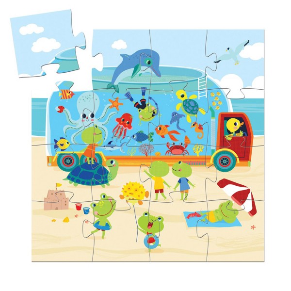 Puzzle Silhouette 16 pièces : L'aquarium - Djeco-DJ07266