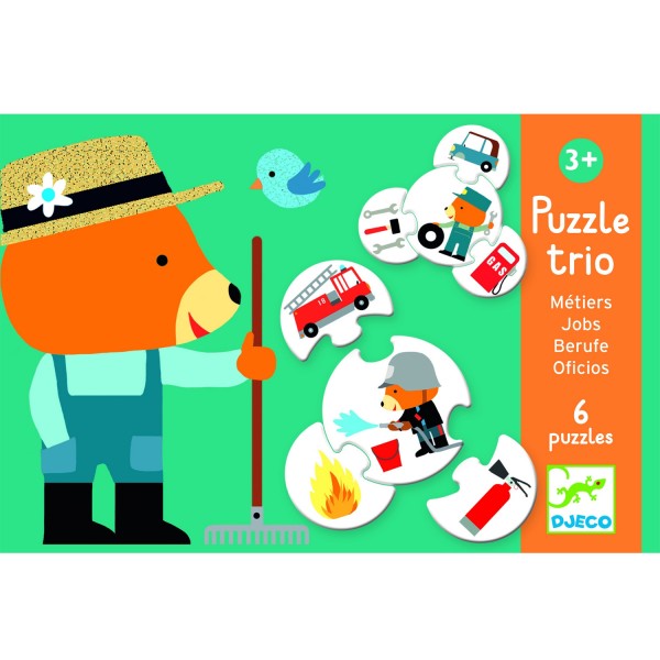 Puzzle trio métiers : 6 puzzles de 4 pièces - Djeco-08174