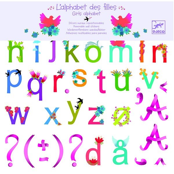 Stickers repositionnables : L'alphabet des filles - Djeco-DD04539