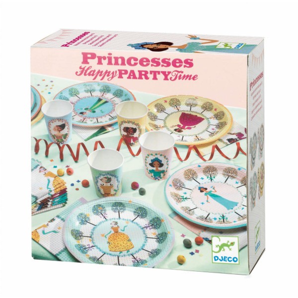 Vaisselle Anniversaire : La Fête des Princesses - Djeco-DD04795