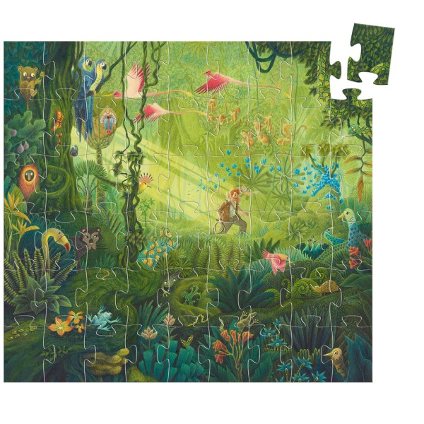 Puzzle 54 pièces : Silhouette : Dans la jungle - Djeco-DJ07244