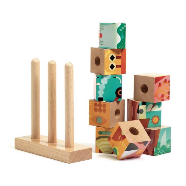 Puzzle 9 cubes en bois : Puzz-Up : Sea - Djeco-DJ01913