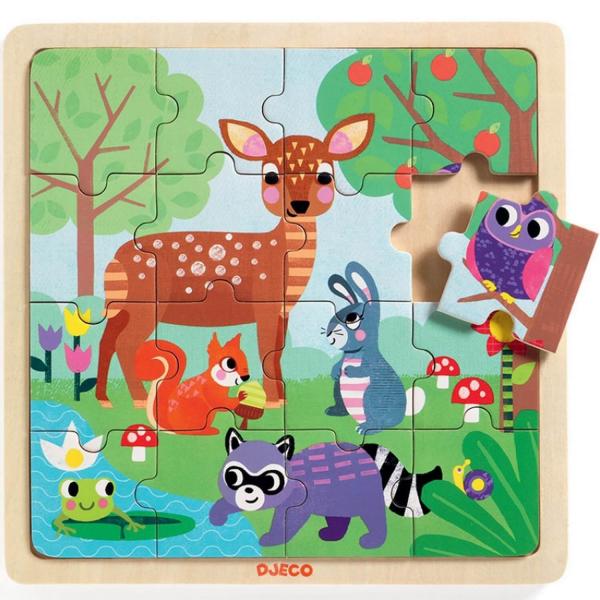 Puzzle cadre 16 pièces : Puzzlo Forest - Djeco-DJ01812