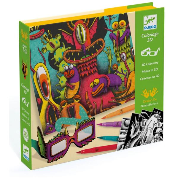 Coloriage 3D : Funny Freaks - Djeco-DJ08651