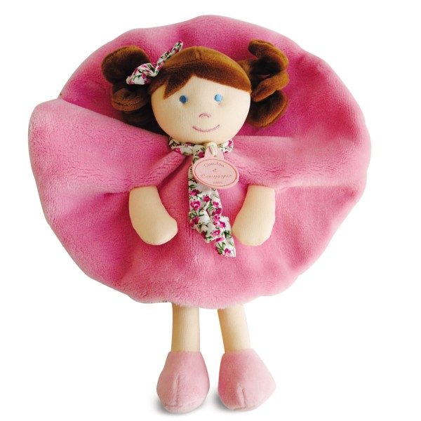Les Demoiselles de Doudou : Poupée brune robe rose - DoudouCie-DC2941-3