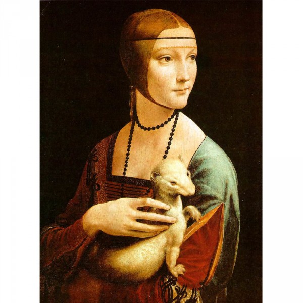 Puzzle 1000 pièces : Léonard de Vinci : La Dame à l'Hermine - Dtoys-72689DA02