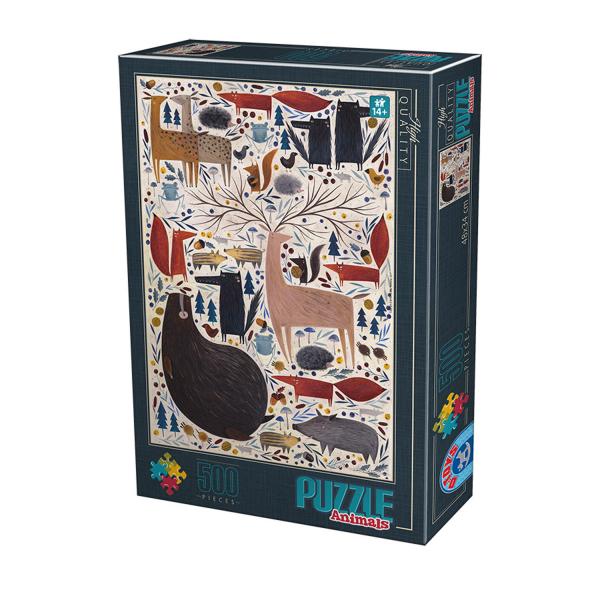 500 Teile Puzzle: Wilde Tiere, Kurti Andrea - Dtoys-74348AN02
