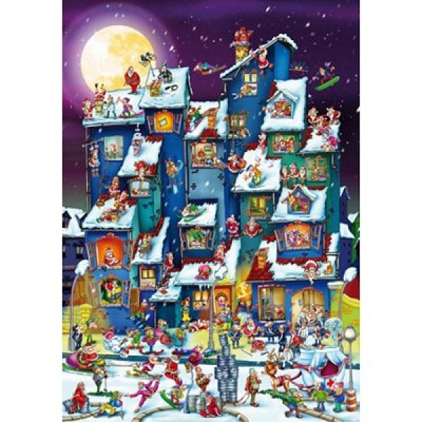 Puzzle 1000 pièces - Cartoon Collection : Pagaille de Noël - Dtoys-61218CC07