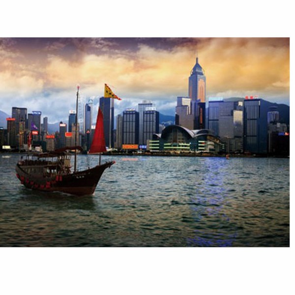 Puzzle 1000 pièces - Paysages nocturnes : Baie de Hong Kong - Dtoys-64301NL05