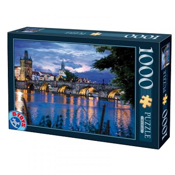 Puzzle 1000 pièces - Paysages nocturnes : Prague, République tchèque - Dtoys-64301NL09