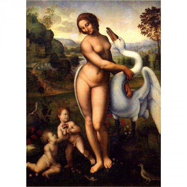 Puzzle 1000 pièces - Renaissance - Léonard de Vinci : Leda et le cygne - Dtoys-66954RN01