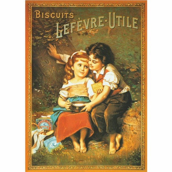 Puzzle 1000 pièces - Vintage Posters : Biscuits Lefevre-Utile - DToys-67555VP03