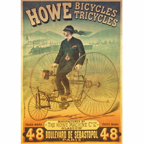 Puzzle 1000 pièces - Vintage Posters : Howe Tricyles - DToys-67555VP01
