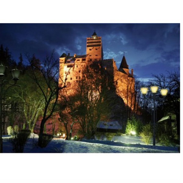 Puzzle 1000 pièces - Roumanie : Château de Bran dans la nuit - Dtoys-63038MN09