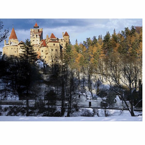 Puzzle 500 pièces - Roumanie : Château de Bran sous la neige. - Dtoys-63052RM05