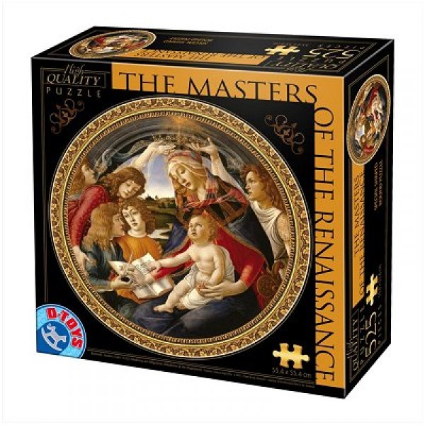 Puzzle 525 pièces rond - Les maîtres de la Renaissance - Botticelli : Madonna del Magnifica - DToys-66985TM02