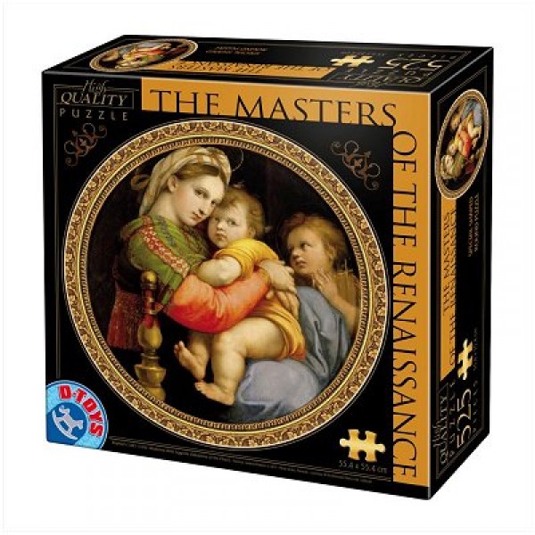 Puzzle 525 pièces rond - Les maîtres de la Renaissance - Raphael : Madonna della Seggiola - Dtoys-66985TM03