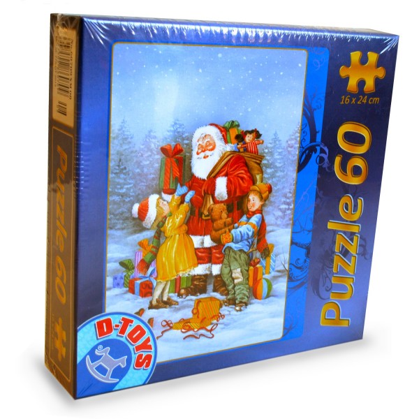Puzzle 60 pièces : Noël : Distribution de cadeaux - Dtoys-60709XM08