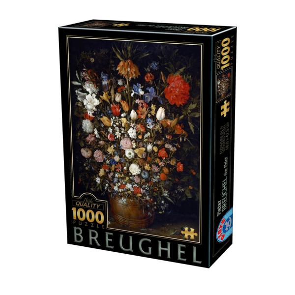 Puzzle 1000 pièces : Fleurs dans un vase, Pieter Brueghel  - Dtoys-73778BR05