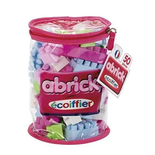 Briques de construction Abrick : Sac tube 50 pièces roses - Ecoiffier-0485