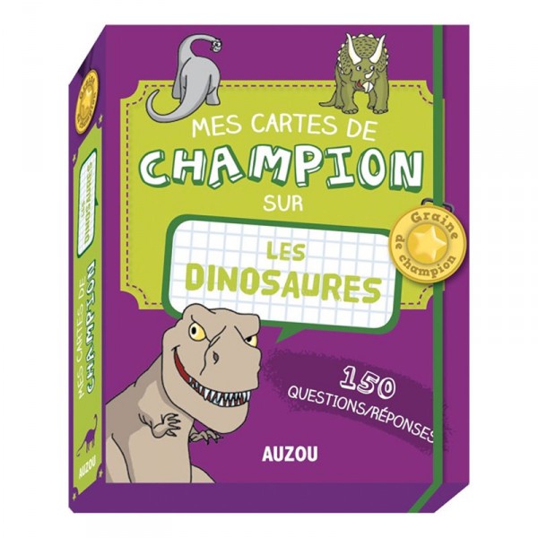 Jeu de cartes éducatif : Cartes Champion Dinos - Auzou-AU2901