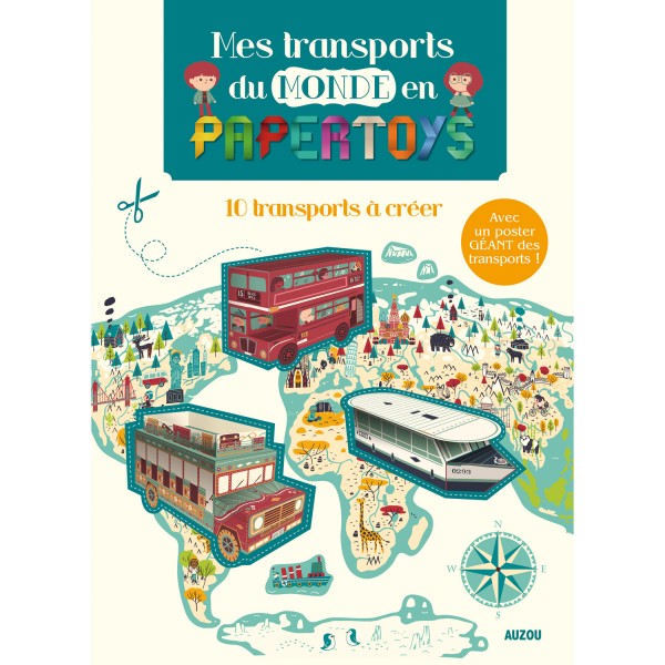 Livre Papertoys : Les Transports du monde - Auzou-AU39134