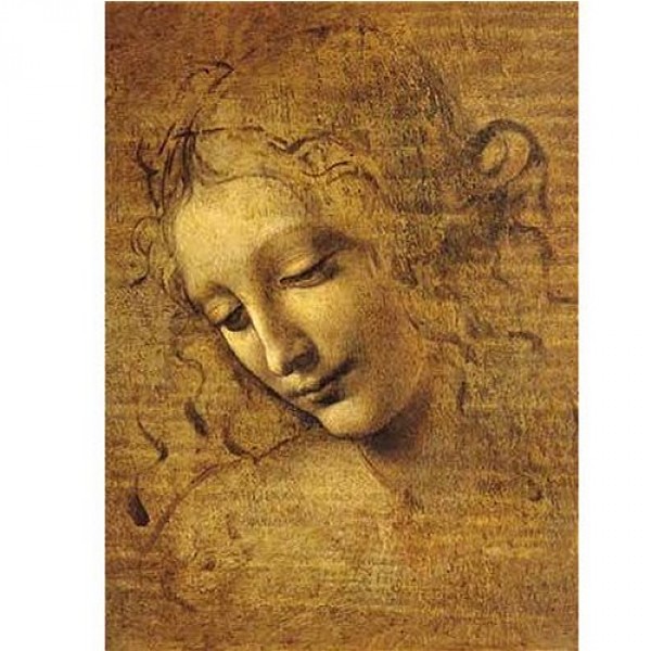 Puzzle 1000 pièces - Coffret en bois - Léonard de Vinci : Visage de Giovane Fanciulla - Ricordi-58051