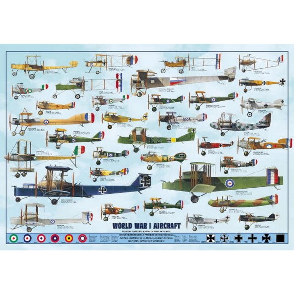 Puzzle 1000 pièces - Avions de la première guerre mondiale - Ricordi-58032