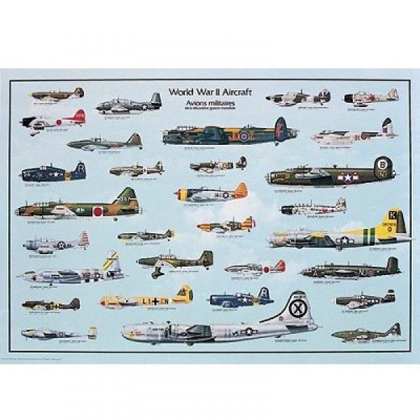 Puzzle 1000 pièces - Avions de la seconde guerre mondiale - Ricordi-58021