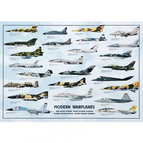 Puzzle 1000 pièces - Avions militaires modernes - Ricordi-58031