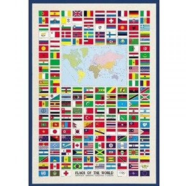 Puzzle 1000 pièces - Les drapeaux des pays du monde - Ricordi-58024