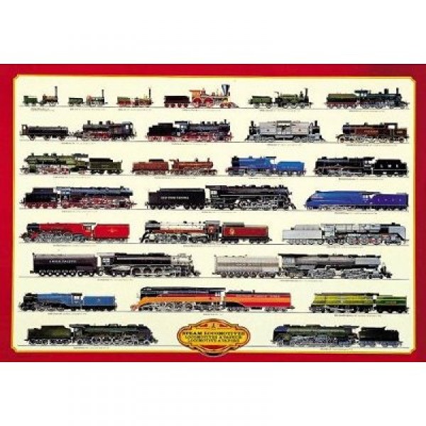Puzzle 1000 pièces - Les locomotives d'autrefois - Ricordi-58025