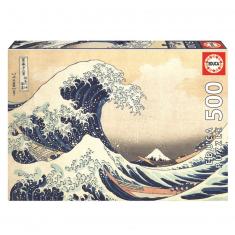 500 Teile Puzzle: Die große Welle vor Kanagawa
