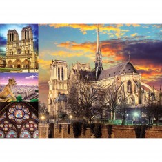 1000 Teile Puzzle: Collage von Notre-Dame