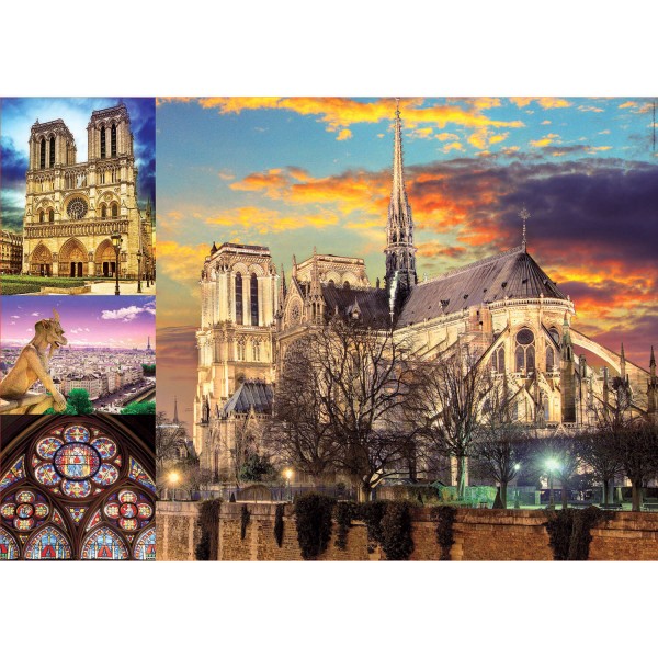 Puzzle 1000 pièces : Collage de Notre-Dame - Educa-18456