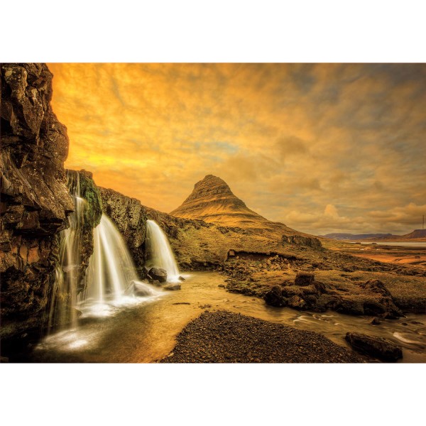 1000 Teile Puzzle: Kirkjufellsfoss Wasserfall, Island - Educa-17971