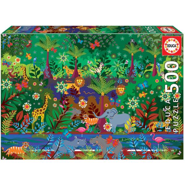 500 piece puzzle : Jungle Animals - Educa-19245