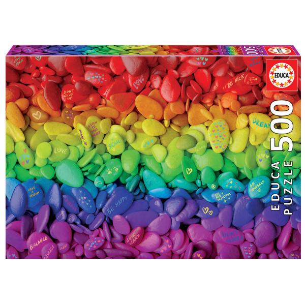Puzzle 500 pièces : Collage de pierres de couleur - Educa-19248
