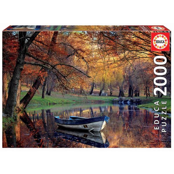 2000 piece puzzle : Boat On The Lake - Educa-19275