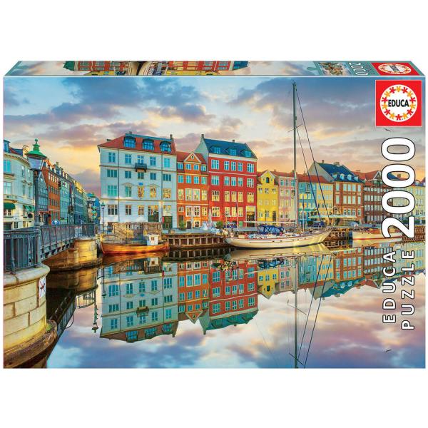 Puzzle 2000 pièces : Port De Copenhague - Educa-19278