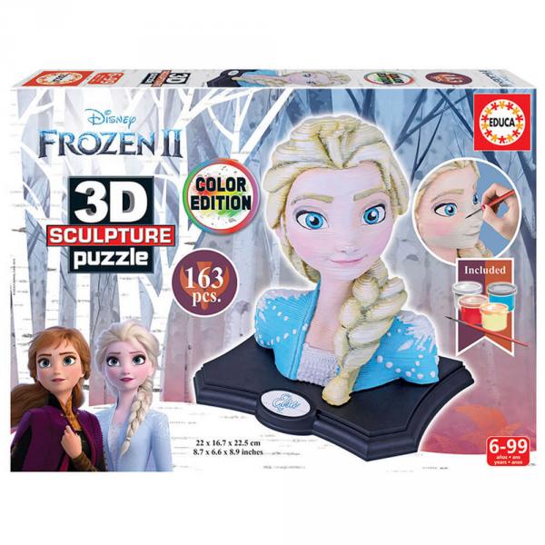 Puzzle 163 pièces : Sculpture 3D la Reine des Neiges 2 (Frozen 2) : Elsa - Educa-18374