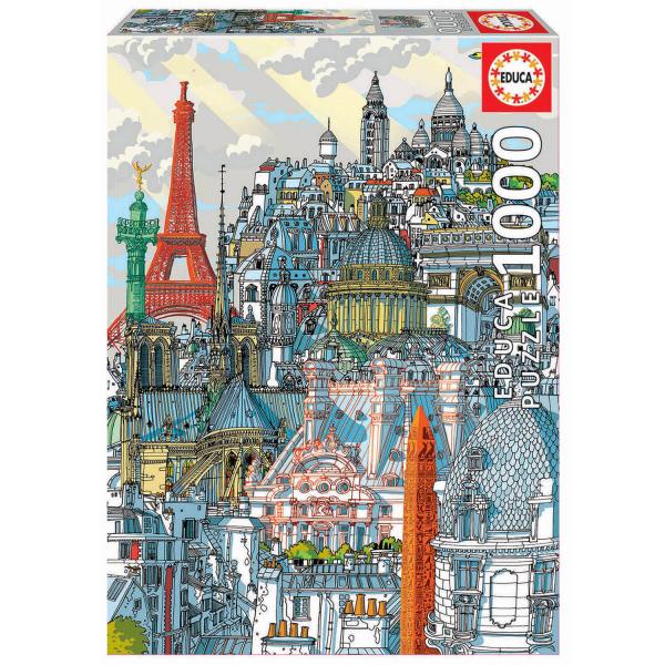 Puzzle 1000 pièces : Paris, Carlo Stanga - Educa-19264