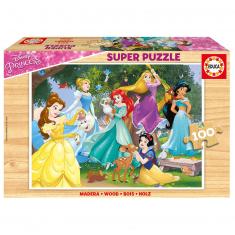 Puzzle 100 pièces en bois : Princesses Disney