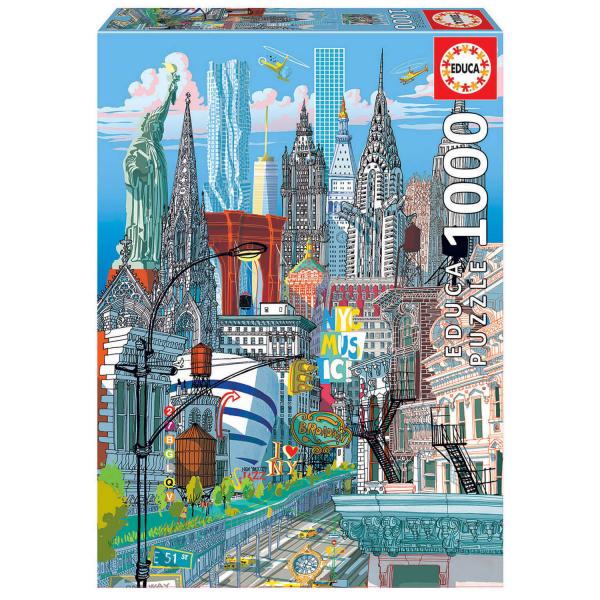 Puzzle 1000 pièces : New York, Carlo Stanga - Educa-19265