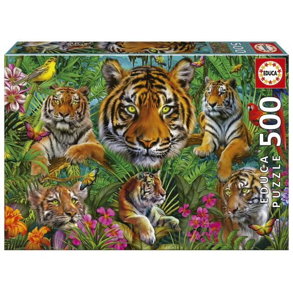 Puzzle 500 pièces : Jungle Des Tigres  - Educa-19902