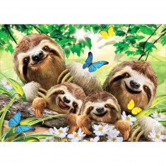500 pieces puzzle: Sloth family selfie