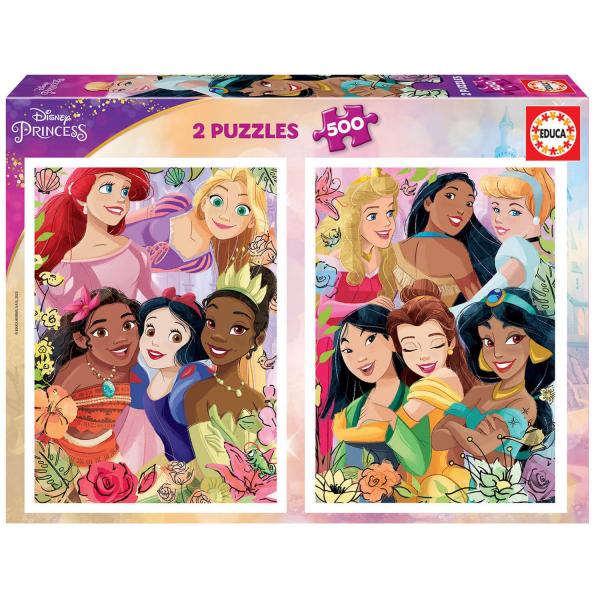 Puzzle 2 x 500 pièces : Princesses Disney - Educa-19253