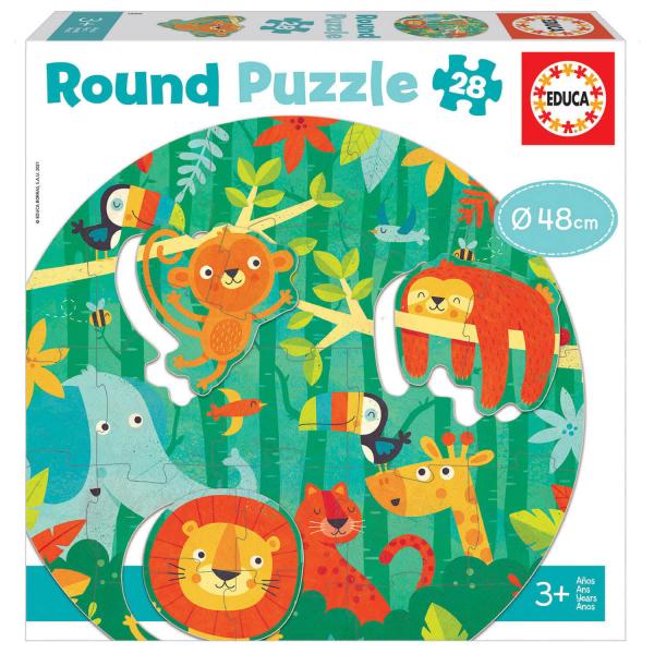 Round Puzzle 28 pieces: The Jungle - Educa-18906