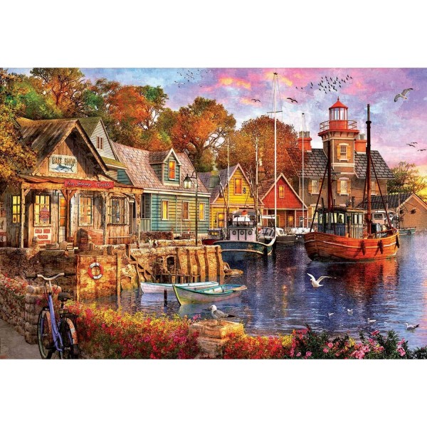 5000 pieces puzzle: Sunset over the harbor - Educa-18015