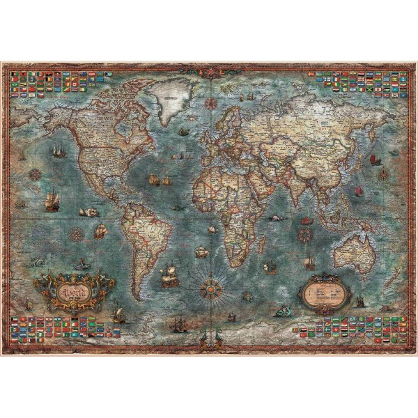 8000 pieces puzzle: Historical world map - Educa-18017